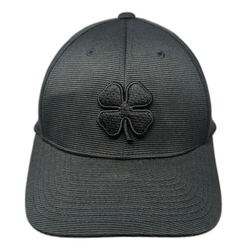 Black Clover Baseball Cap Black XL Fitted Flexfit Rawlings Patch Live Lucky Hat